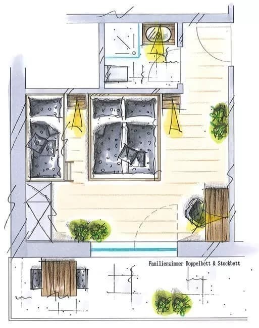 Familienzimmer mit Panoramablick für 3-4 Personen